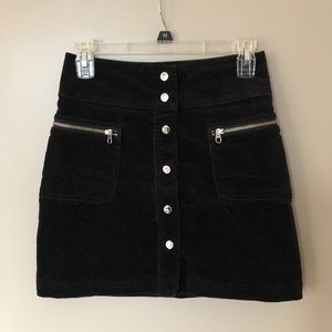 High Waisted Suede Skirt